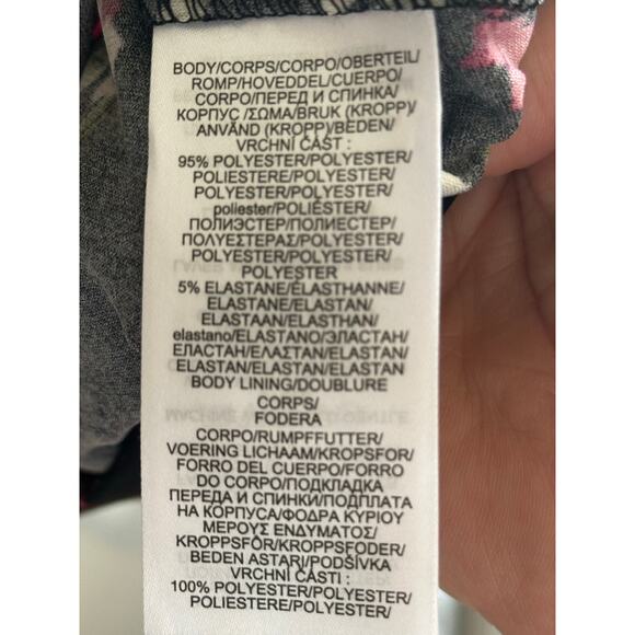 Chaps Size Large Women's Blue Faux Wrap Ruffle V-Neck Sleeveless Midi Dress - Picture 4 of 6